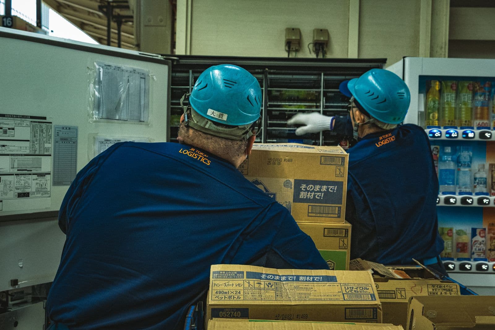 Warehouse workers handling logistics