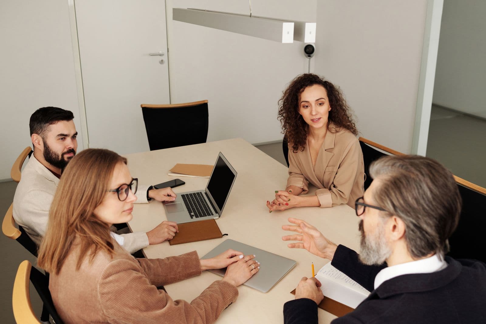 Executives in a corporate board meeting