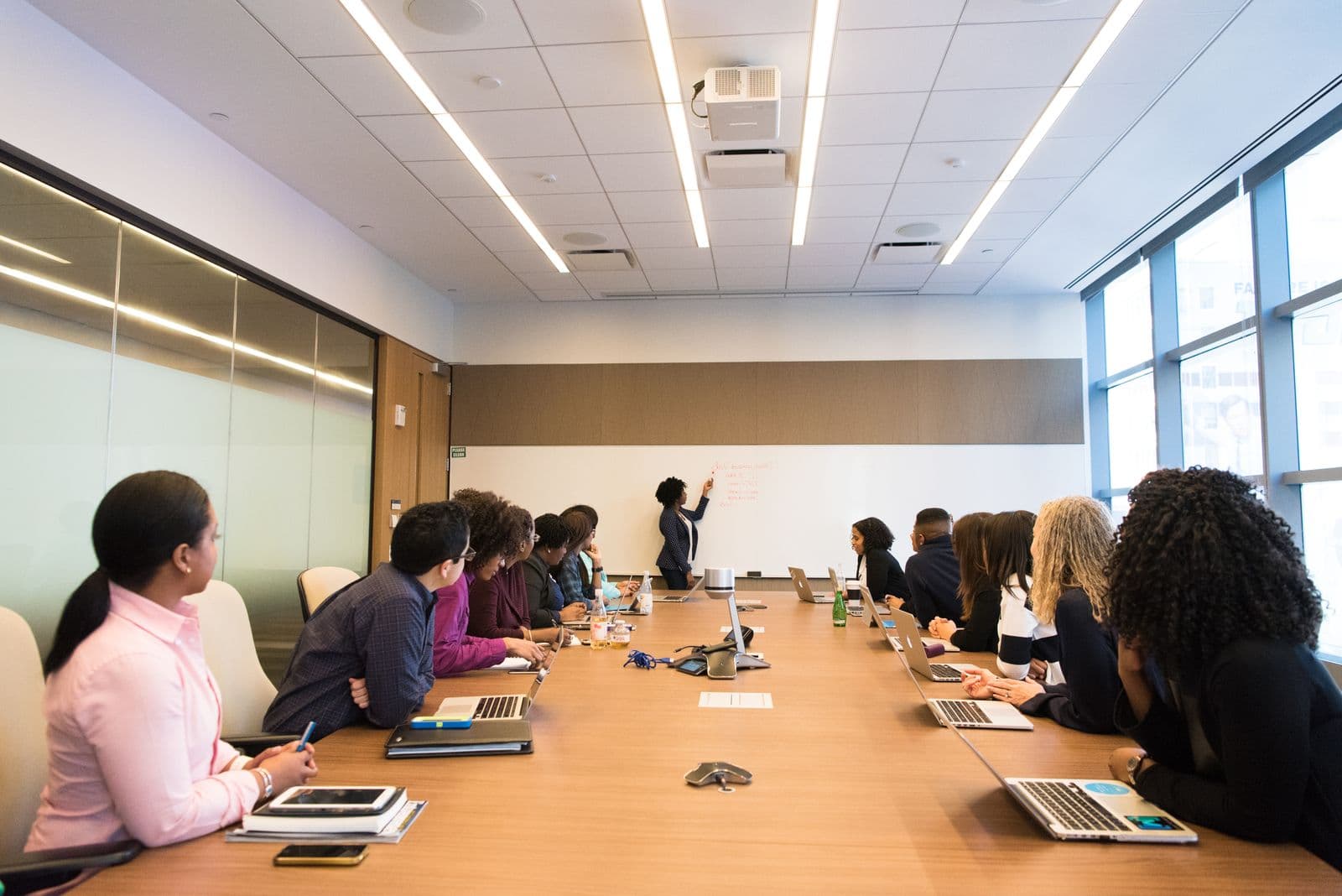 Attendees at a corporate assembly